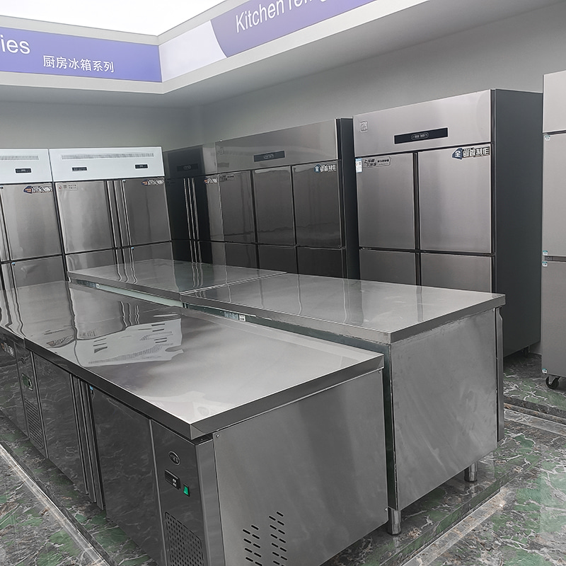 Peti sejuk dapur keluli tahan karat dua pintu Peti sejuk dapur keluli tahan karat dua pintu